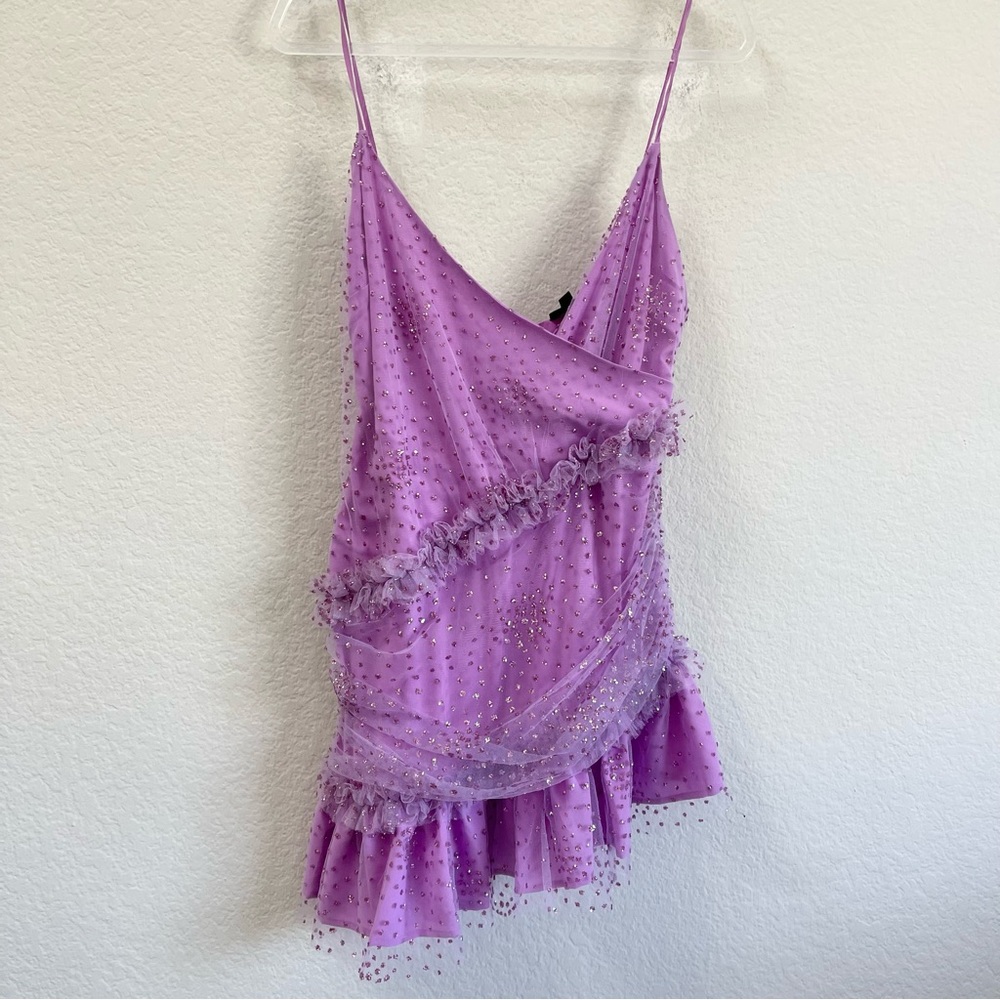 NBD Revolve Glitter Mini Dress Amethyst Size Medium - Picture 2 of 5